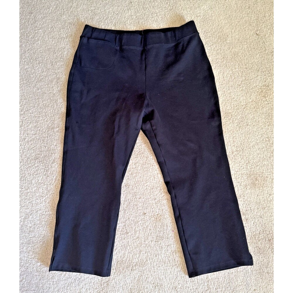 Quince Ultra Stretch Ponte Kick Flare Bootcut Capri Pants Black XL